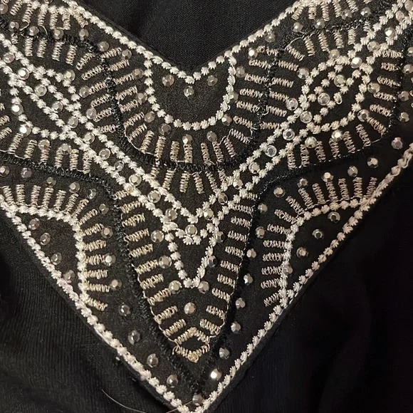 White House black market top, jeweled neckline, black, small - Picture 8 of 8